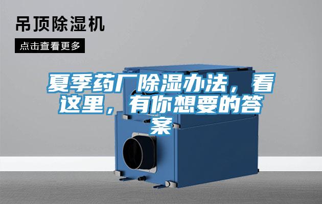 夏季藥廠除濕辦法，看這裏，有你想要的答案