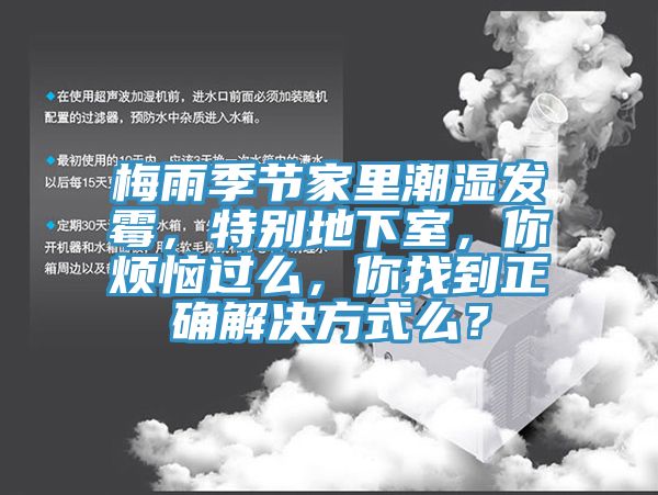 梅雨季節家裏潮濕發黴，特別地下室，你煩惱過麽，你找到正確解決方式麽？