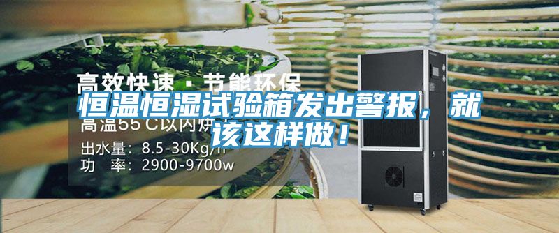 恒溫恒濕試驗箱發出警報，就該這樣做！