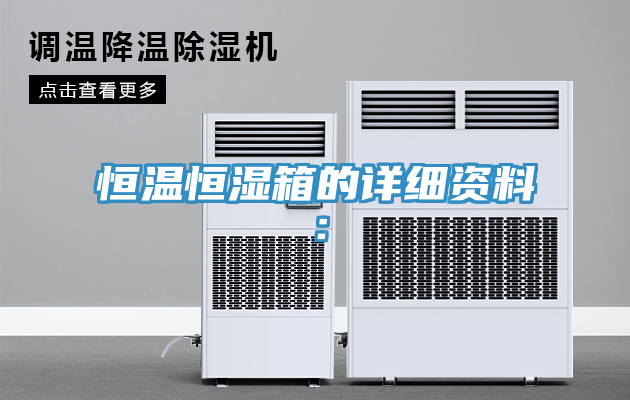 恒溫恒濕箱的詳細資料：